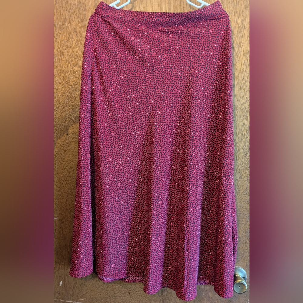 Promesa Red and Black Maxi Skirt